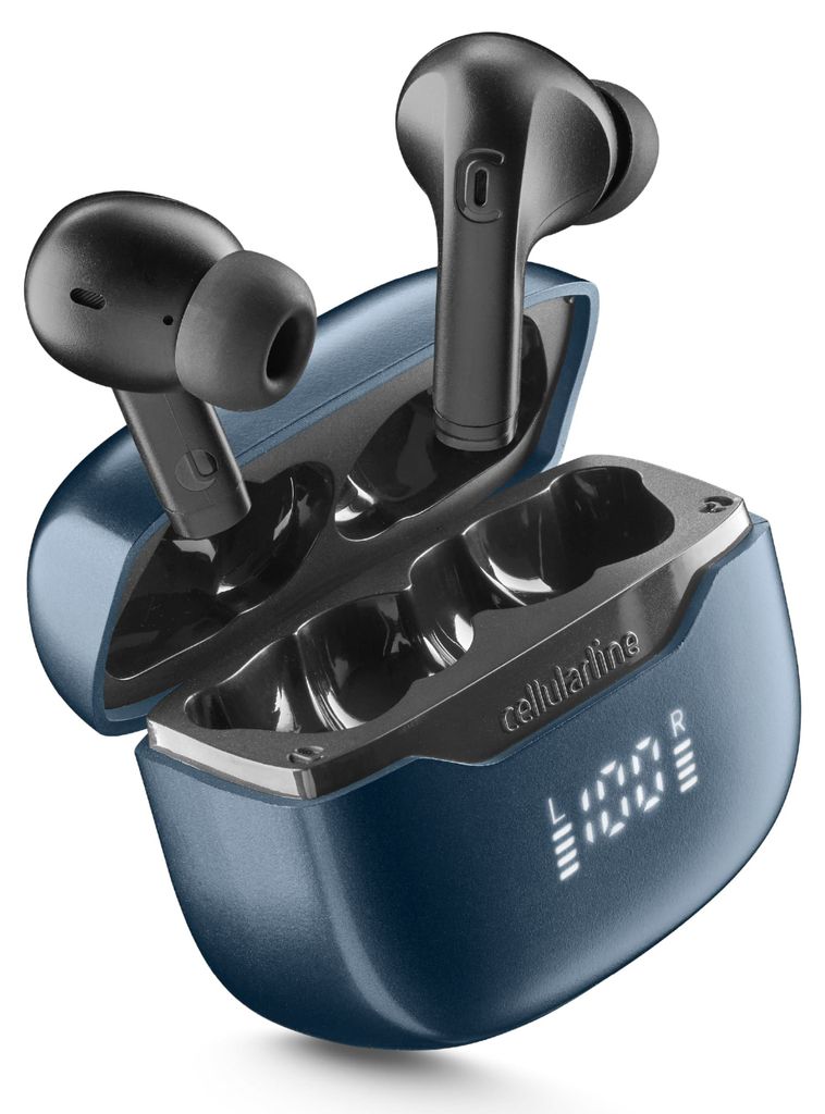 cellularline Key PRO In-Ear-Kopfhörer, 30 Stunden Wiedergabezeit, Schwarz
