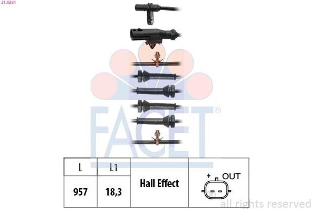 FACET ABS Sensor Raddrehzahl für NISSAN Qashqai II (J11, J11) 21.0231
