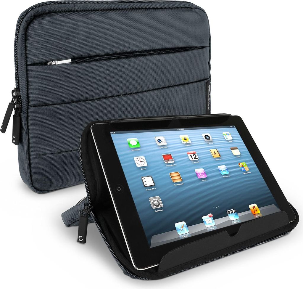 CELLONIC 10.1 Zoll Universal Tablethülle - Anti-Shock Bubble Hülle,Standfunktion,Reißverschluss Zubehör Fach - eBook eReader Tablet Tasche gepo...