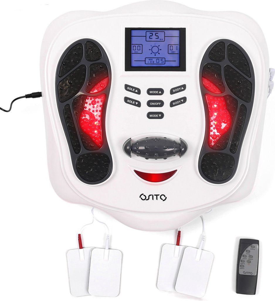 Fußmassagegerät, Fussmassage für Füße und Beine, EMS TENS Pads und Fernbedienung,elektrischer,zur Durchblutung, Schmerzlinderung, Plantarfaszi...