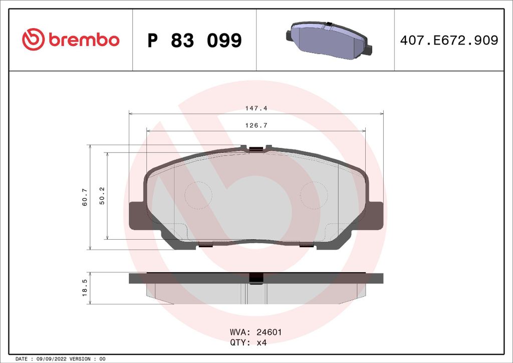 BREMBO Bremsbeläge Satz Vorne für TOYOTA Alphard / Vellfire (H2) P 83 099