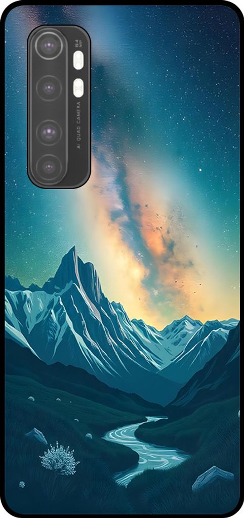 Smartphonica Telefon Fall geeignet für Xiaomi Mi Note 10 Lite mit Sternenhimmel Impressum - TPU Backcover Fall mit Raum und Milkyway Design