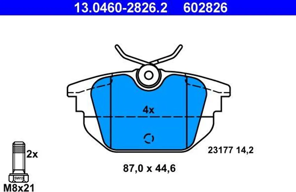 ATE 13.0460-2826.2 Jeu de Plaquettes de Frein Disque OE 9947938 Alfa