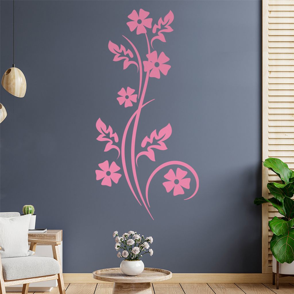 Kleine Blüten - Blätter Wandtattoo in 6 Größen - Wandaufkleber Wall Sticker - Dekoration, Küche, Wohnzimmer, Schlafzimmer, Badezimmer