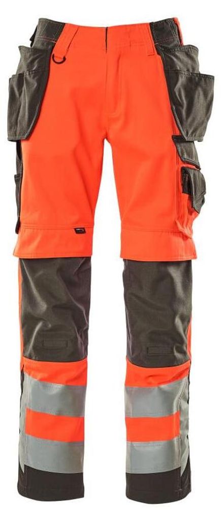 MASCOT Wigan Handwerkerhose Größe 82C51, hi-vis rot/dunkelanthrazit | Packung (1 Stück)