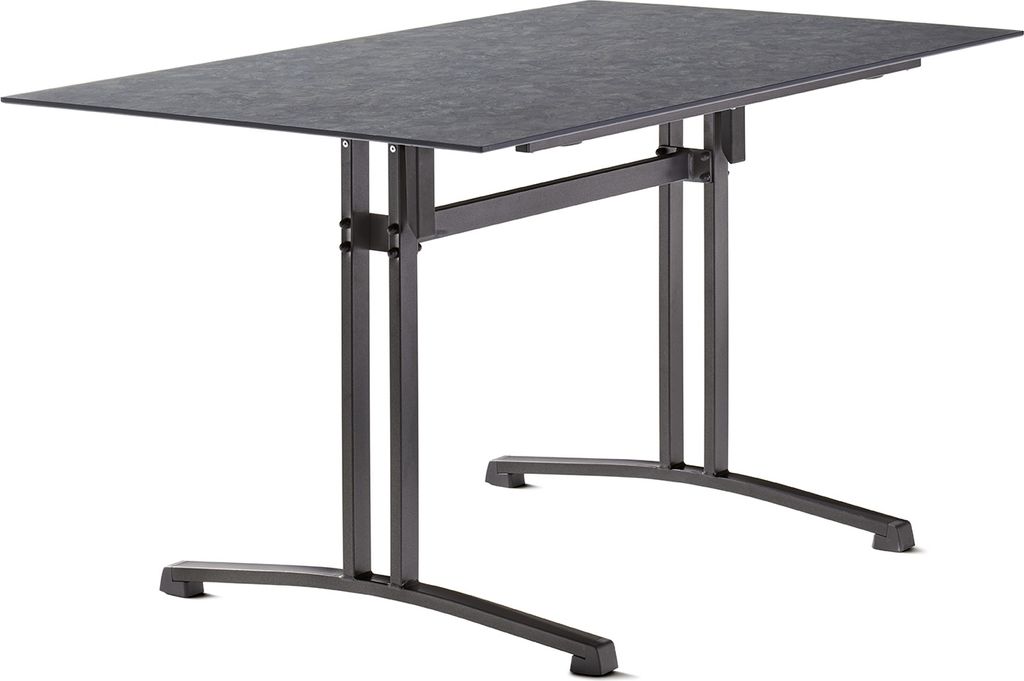 Gartentisch >5375-30< in Schiefer anthrazit, Polytec - 140x73x80cm (BxHxT)