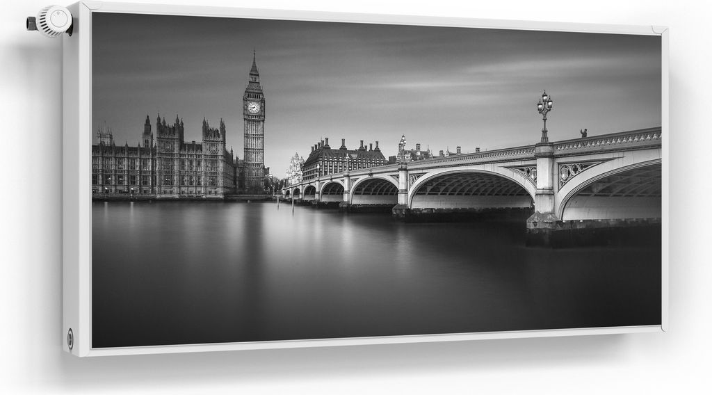 DEQORI Magnetmatte Heizung beschreibbar 120x60 cm 'Londoner Zeitlosigkeit' Magnetfolie