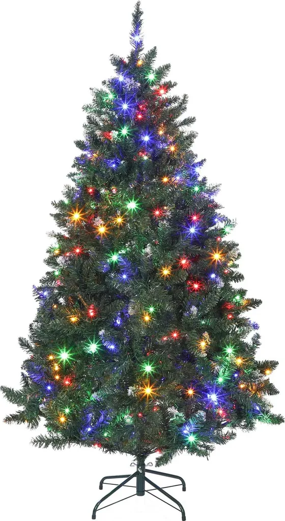 Arbre de Noël Artificiel 1m80 LED : Décoration de Fête Enneigée Complète