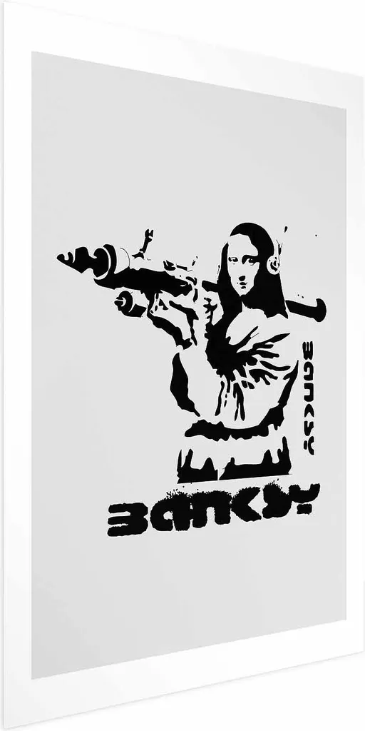 Icona Pop: Poster Monna Lisa con Bazooka 60x90 cm per Arredo Loft