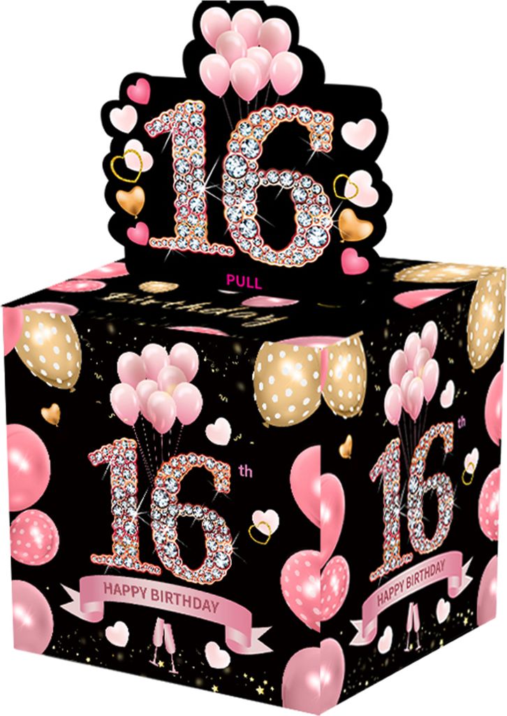 Spardose zum 16. und 21. Geburtstag, Überraschungs-Geldgeschenkbox zum Herausziehen, Geldkassetten-Set, Geburtstagsgeschenk, Geldhalter für Kinde...