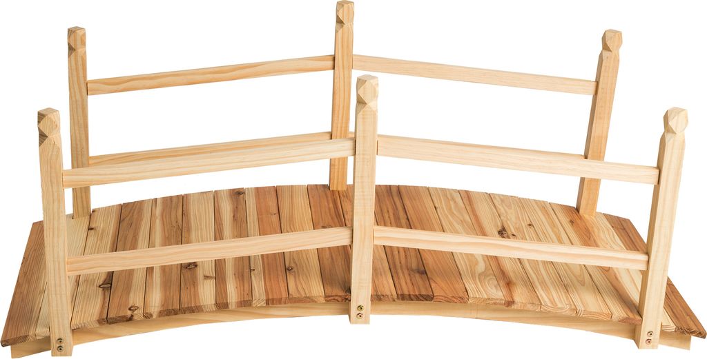 Drevený záhradný mostík 137 cm dlhý - hnedý Obrázok produktu 3
