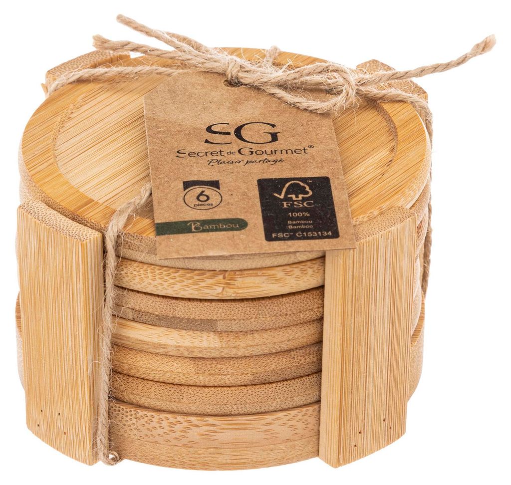 Secret De Gourmet Set Di 6 Sottobicchieri In Ardesia – 10x10 Cm – Sottobicchieri Naturali Per Bicchieri E Tazze – Eleganti E Resistenti