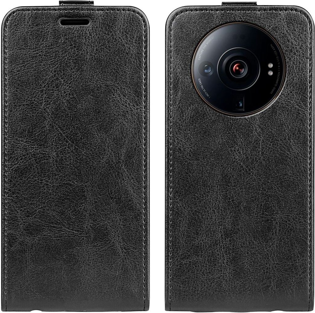 König Design Hülle kompatibel mit Xiaomi 12S Ultra Kunstleder Handyhülle - Handy Case Schwarz