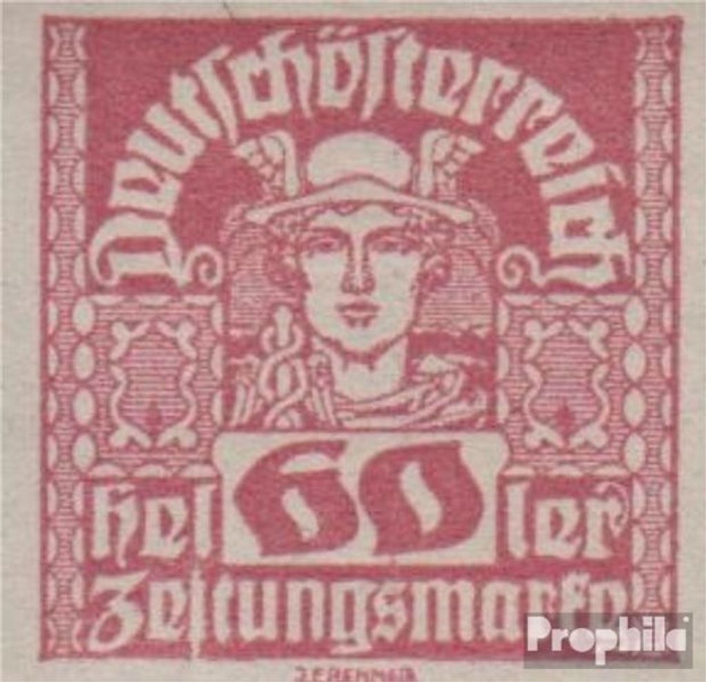 Briefmarken Österreich 1920 Mi 306I, Zestungsmarke mit Falz Merkurkopf