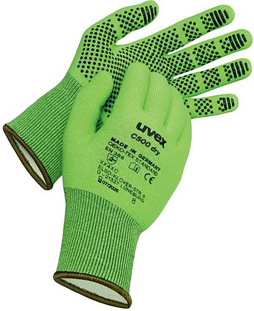 uvex Schutzhandschuh C500 dry grün Gr. 7