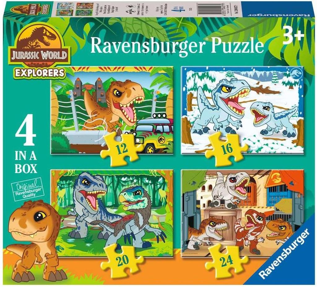 RAVENSBURGER Puzzle Jurassic World: Entdecker 4in1 ( 12,16,20,24 DLKS)