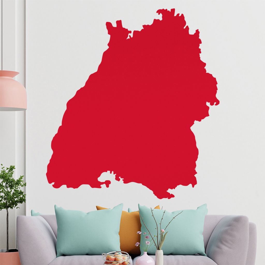 KIWISTAR Bundesland Baden-Württemberg - Stuttgart Schwarzwald Wandtattoo in 6 Größen - Wandaufkleber Wall Sticker - Dekoration, Küche, Wohnzimm...