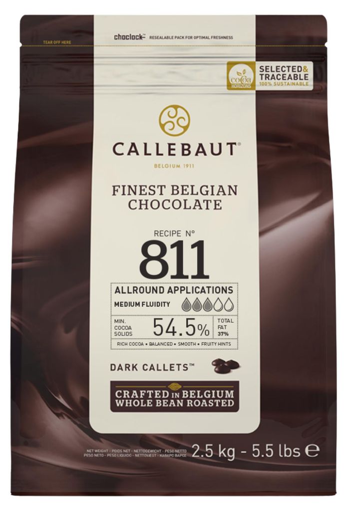 Barry Callebaut 811 Zartbitter Schokolade Kuvertüre 2,5kg Produktbild 