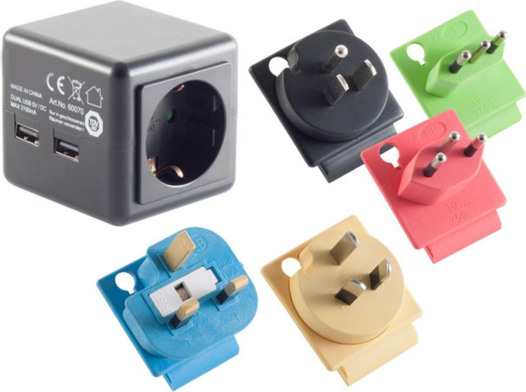 S/CONN maximum connectivity Reisestecker mit 2x USB (09-01000)