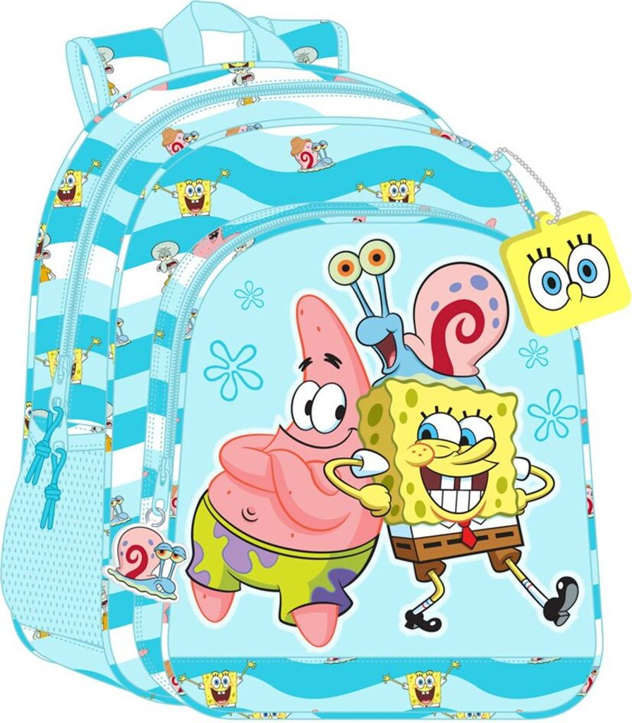 Schulrucksack Spongebob Stay positive Blau Weiß (32 x 38 x Produktbild 4