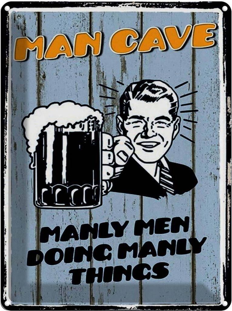 vianmo Blechschild 40x30 cm Man cave Bier manly men doing