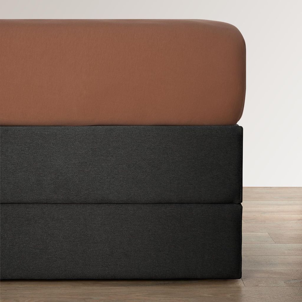 Bettwaren-Shop Jersey-Elasthan Boxspring Spannbettlaken Multi-Stretch für hohe Matratzen 90x190 - 100x220 cm cappuccino