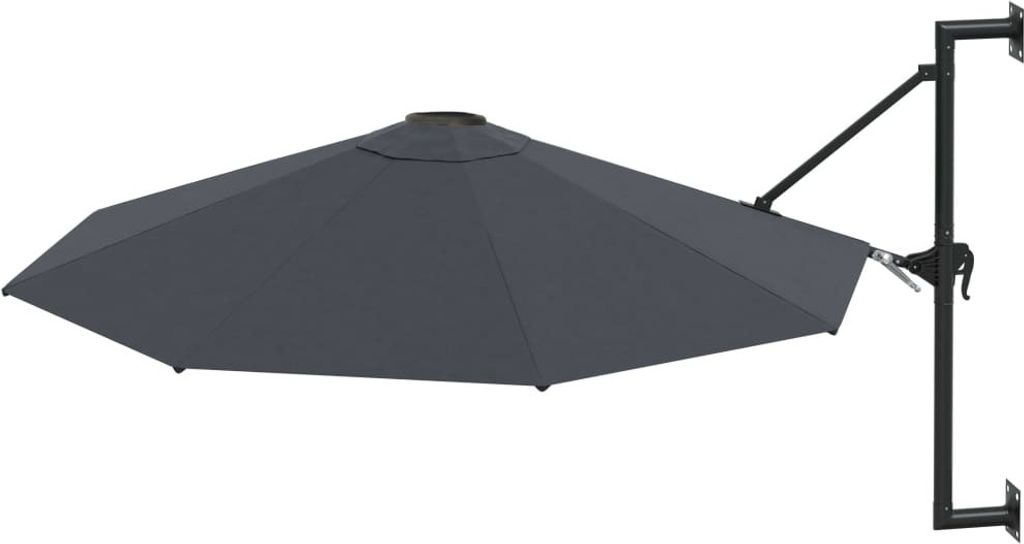 VidaXL Sonnenschirm Mit Metallmast, 300 Cm Durchmesser, Schwarz – Mit Kurbel Und Neigungsfunktion