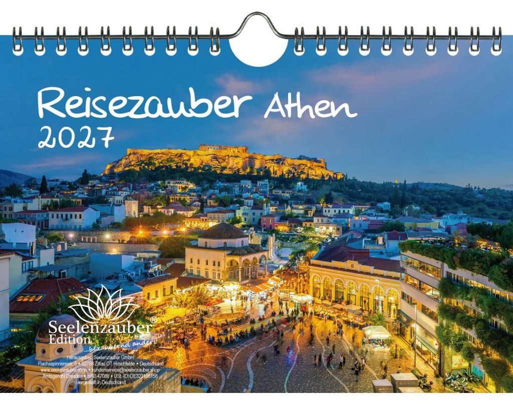 Reisezauber Athen DIN A5 Kalender für 2027 Griechenland Strand Meer Urlaub - Seelenzauber
