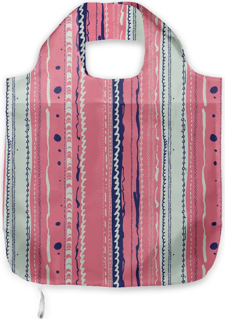 Shopper Artistica Abakuhaus: Borsa Tessuto Corallo Doodle Design