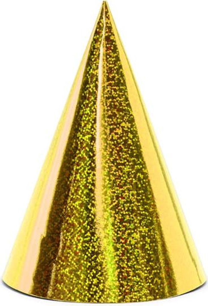6 cappelli olografici per feste in oro Immagine del prodotto 