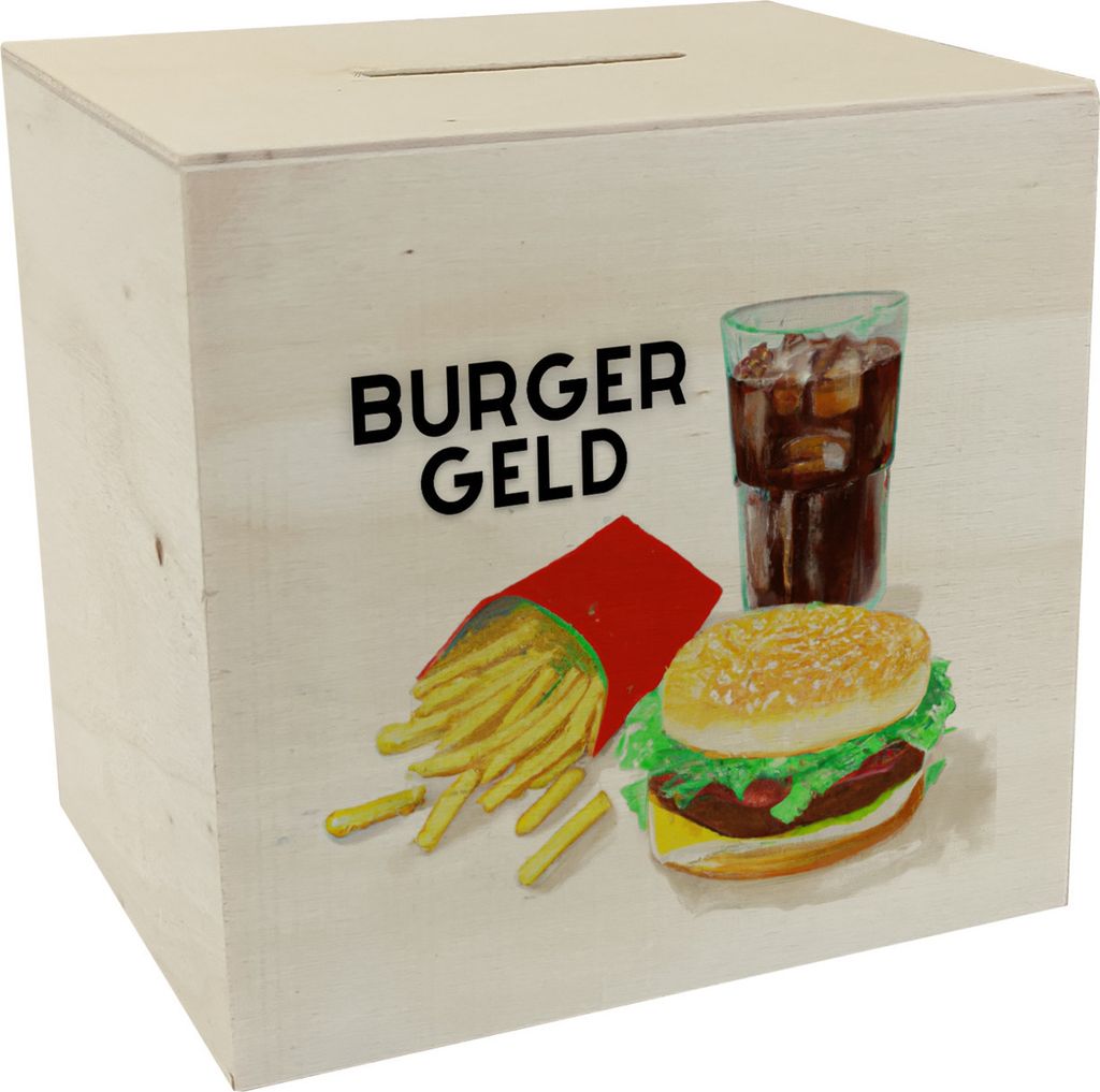 Burgergeld Spardose aus Holz