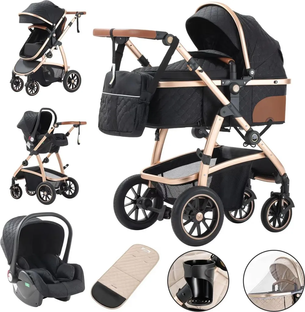 Poussette citadine SK20-NOIR idéale pour les voyages et les transports
