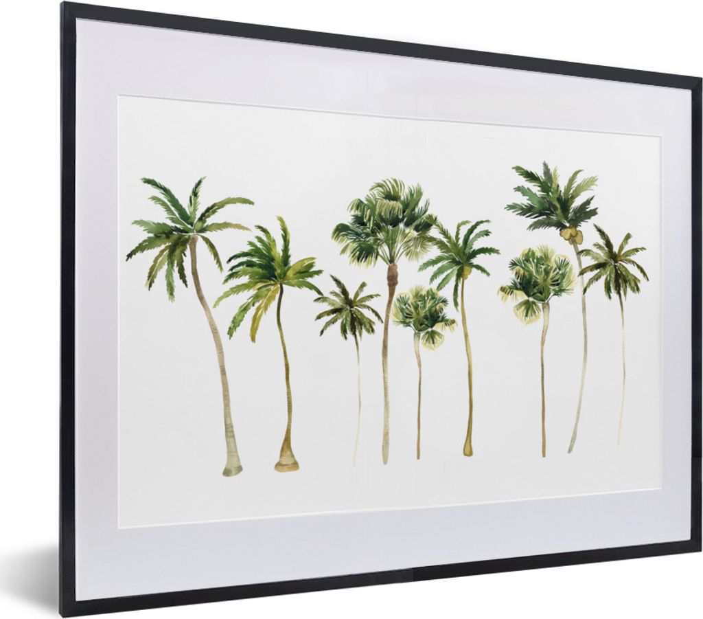 MuchoWow Gerahmtes Poster Dschungel - Palme - Grün 40x30 cm - Poster mit Schwarzem Bilderrahmen Wandposter Rahmen Foto Bilder - Bilderrahmen - P...