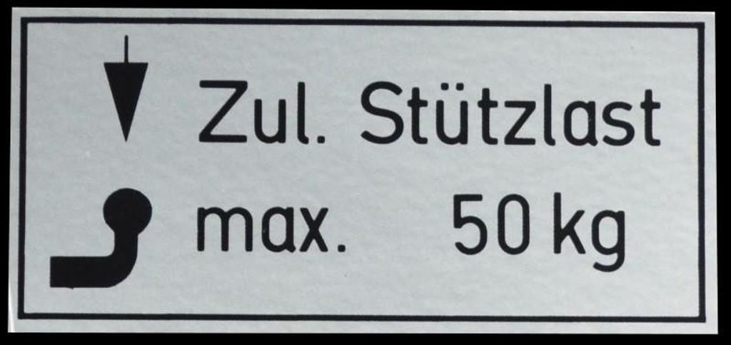 5 Stück PKW Stützlast Aufkleber 50kg Produktbild 