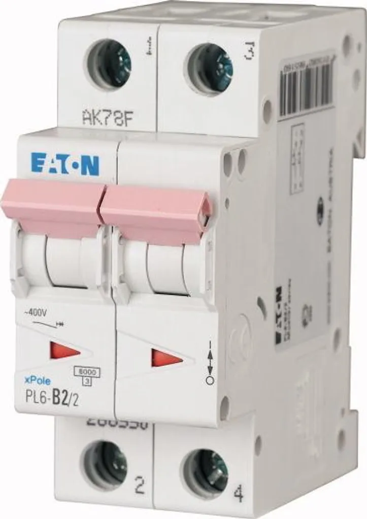 Disjoncteur de phase et neutre 16A PL6-C16/2 2 pôles protection 6kA