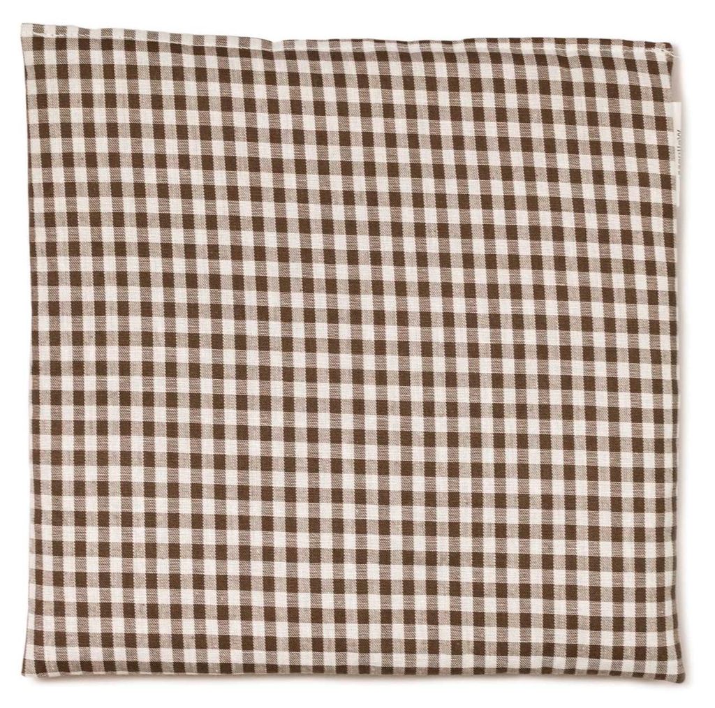 Bio-Dinkelkissen 19x19cm braun-weiß - Kleines Körnerkissen Wärmekissen & Kältekompresse