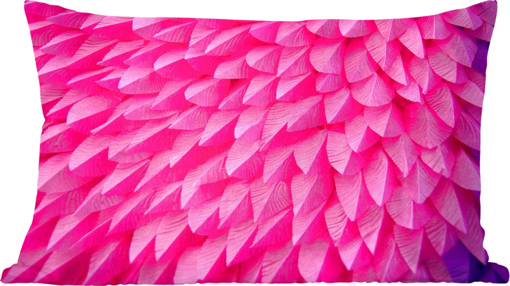 MuchoWow Zierkissen Sofakissen Wohnzimmer Dekokissen 50x30 cm Rosa Federtextur - Wohnzimmerdekoration - Polster mit Photo