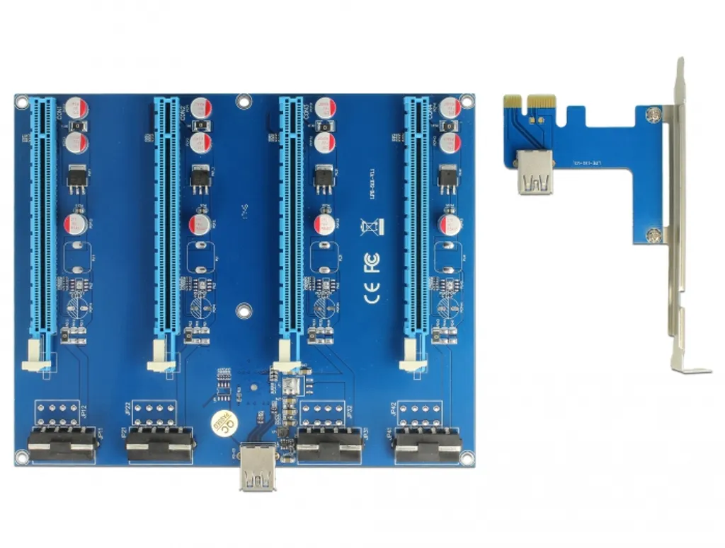 Delock 41427 Riser Card PCIe 1 a 4 Splitter - Kit Mining Completo USB - 2
