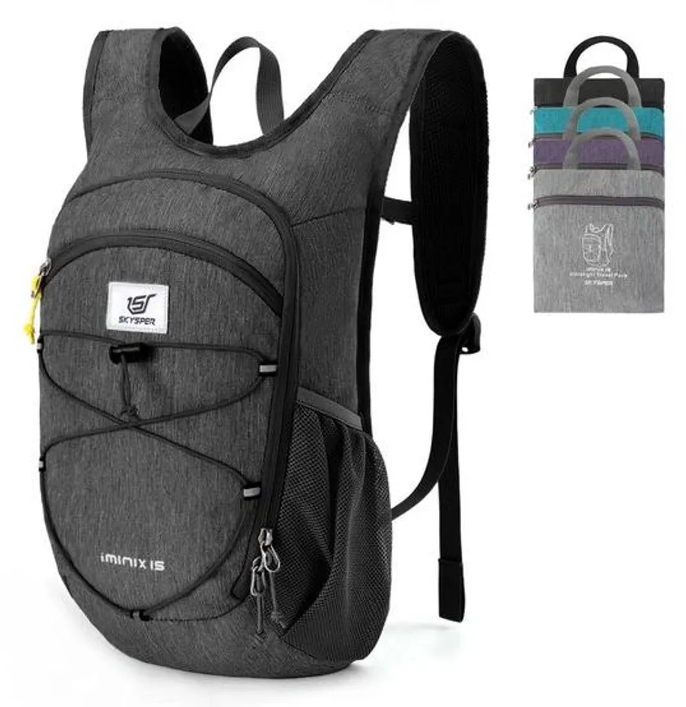 Sac à dos de voyage léger 15L - Sac de randonnée pliable mixte compact