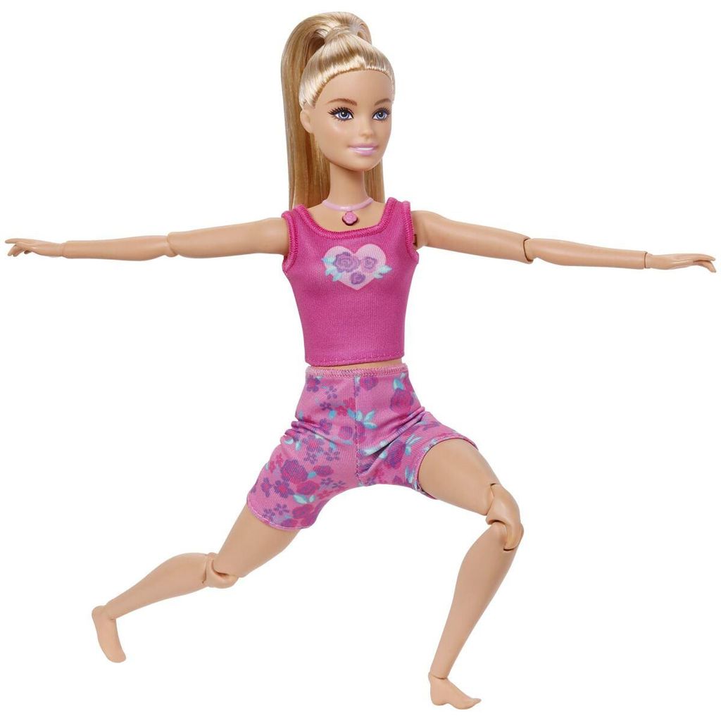 Barbie Achtsame Bewegungen Modepuppe in Yoga-Kleidung mit Lichtern, Geräuschen, Musik und Hündchen, Modepuppe, Weiblich, 3 Jahr(e), Junge/Mädche...