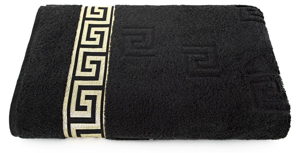 Luxus Medusa Saunatuch 100x200 cm - Schwarz - feinste Produktbild 