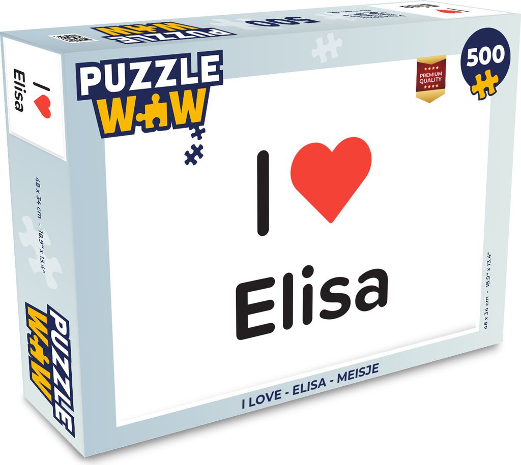 MuchoWow Puzzle 500 Teile Ich liebe - Elisa - Mädchen - 500 Teile - Kinder - Selberbauen - Puzzlespiele