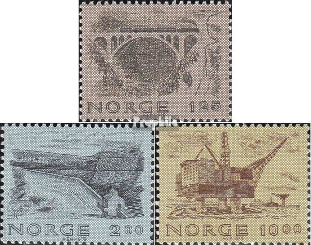 Briefmarken Norwegen 1979 Mi 803-805 (kompl.Ausg.) postfrisch Ingenieurkunst