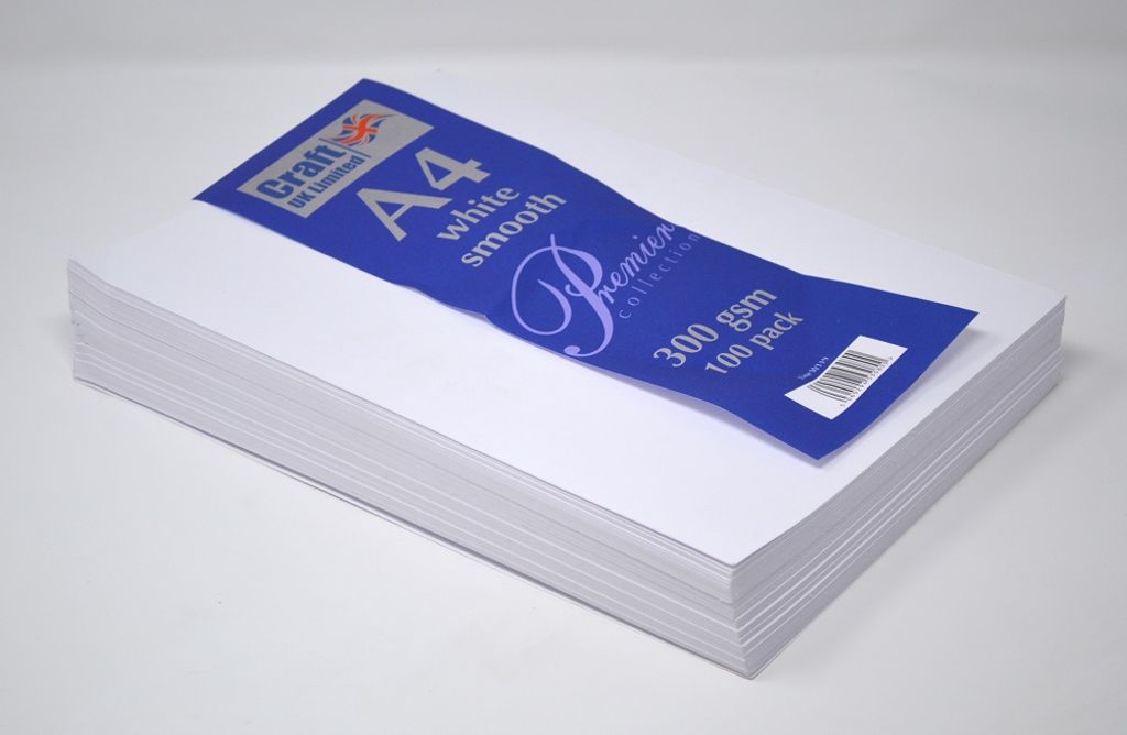 Craft UK A4 Papier 300gsm 100 Stück, weißes Papier, hohe Qualität, Stabil