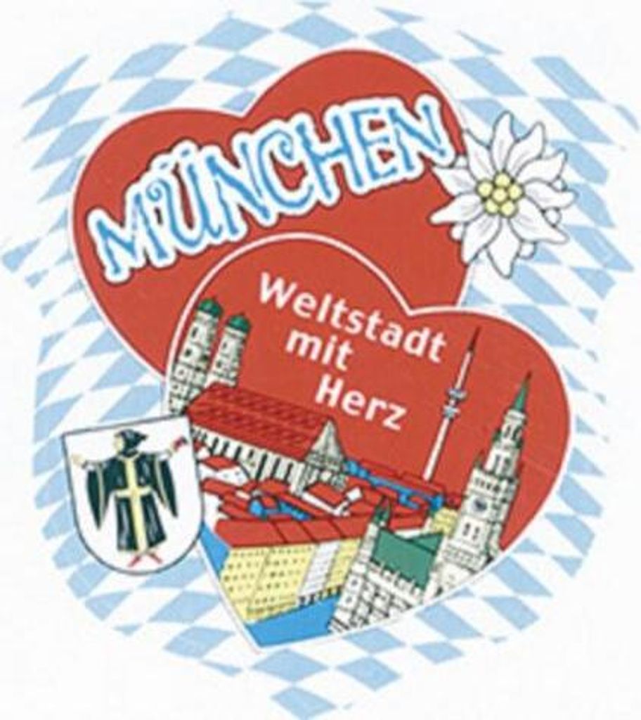 Auto-Aufkleber Stick Applikation Emblem Aufkleber "MÜNCHEN Weltstadt mit Herz" NEU Gr. ca. 8,5 x 8,5cm (301519) Wappen Landeszeichen Flagge
