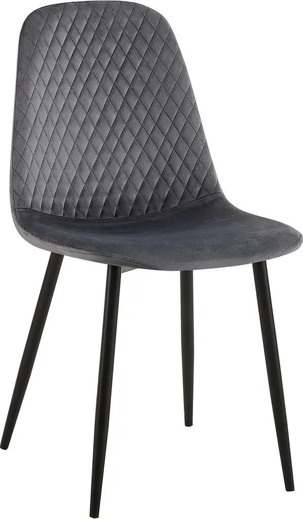 Chaise en velours gris foncé Giverny au design chic et confortable
