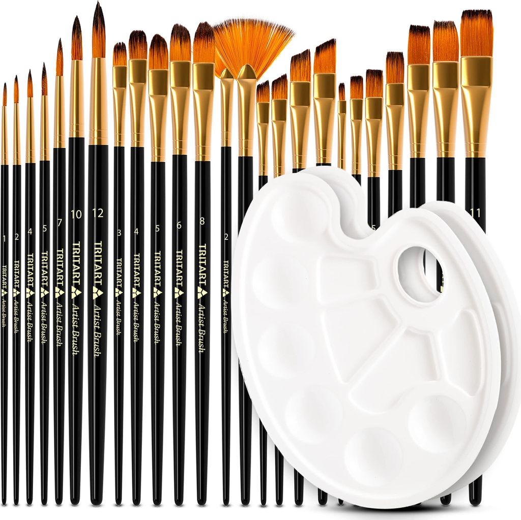 Tritart Pinselset 25 STK. | Acryl Pinsel, Aquarellpinsel, Produktbild