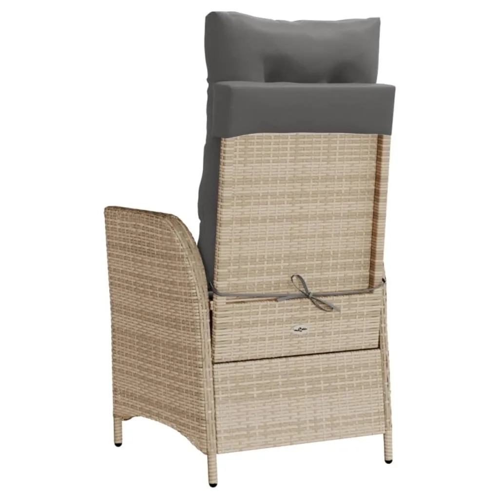 OFFERTA Poltrona vidaXL Reclinabile - Poly Rattan Beige Alta Qualità - 6