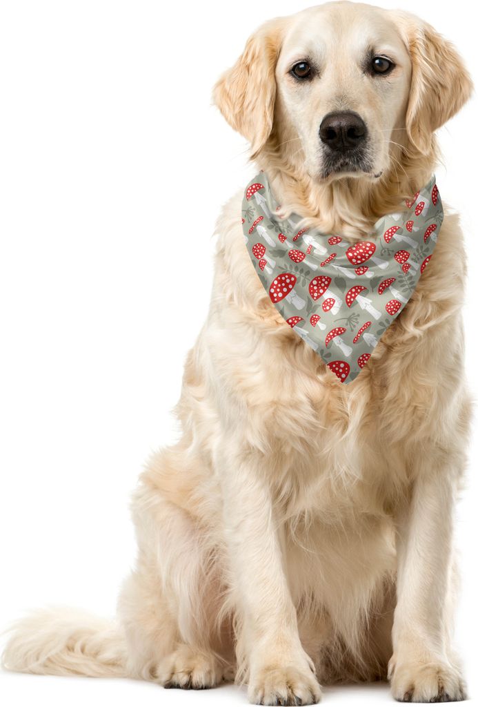 ABAKUHAUS Gekritzel Haustier Bandana, Giftige Amanita Blätter, 40x40 cm, Pale Sage Grün Weiß