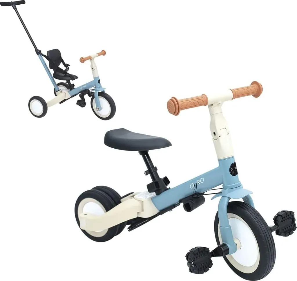 Tricycle avec canne de guidage pour apprendre à pédaler sereinement